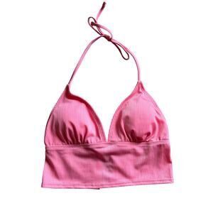 NWT! Juniors' Ninety-Nine° Pink Apron Crop Tankini Swim Top Size Medium